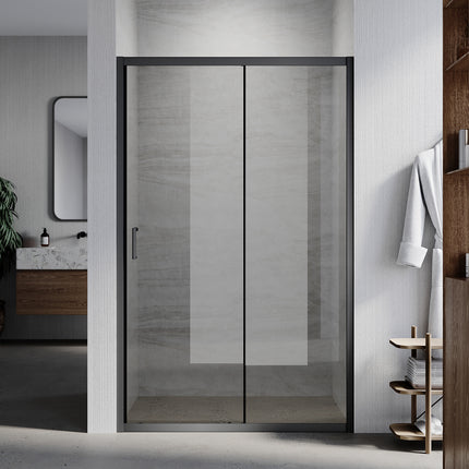 Portes de douche Paroi de douche coulissante avec cadre noir, taille 100/110/120cm hauter 185cm - SIRHONA