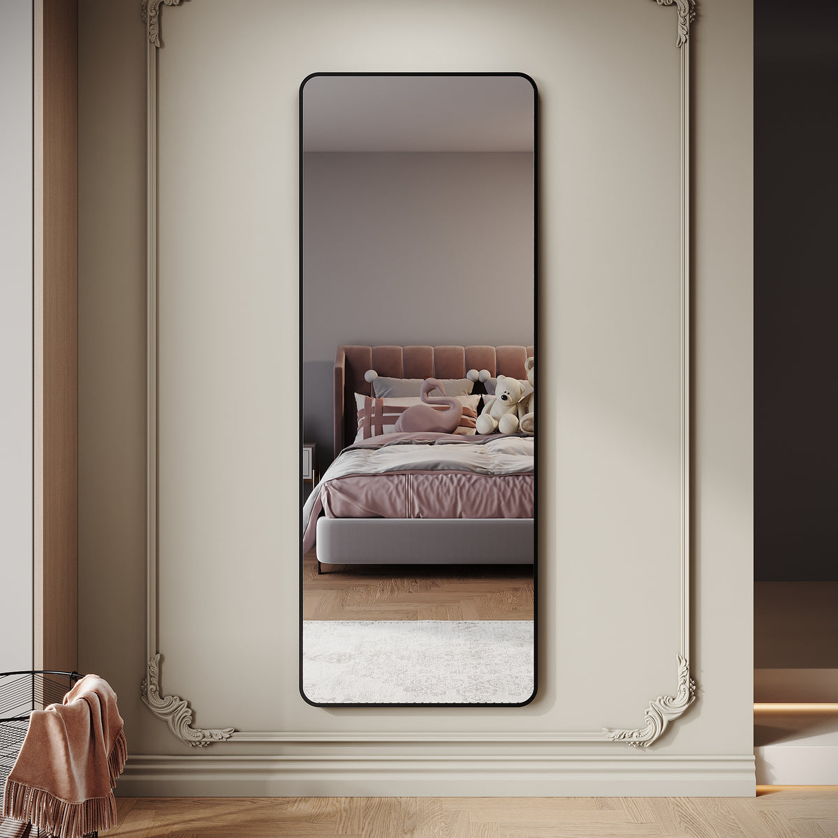 SIRHONA Miroir de maquillage moderne installation murale ou verticale 1600 x 600 x 28mm