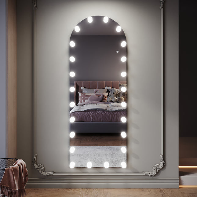 SIRHONA Miroirs sur pied de grande taille avec lumière LED à 3 couleurs  1600x600x35mm - SIRHONA