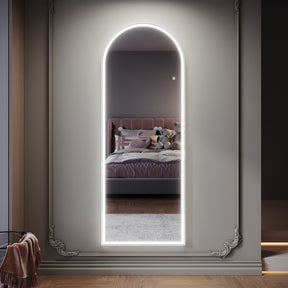 SIRHONA Miroir LED sur pied avec éclairage tricolore réglable 1600x600x35mm - SIRHONA