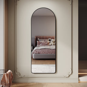 SIRHONA Miroir sur Pied, Noir voûté avec Support 1600x600x30mm - SIRHONA