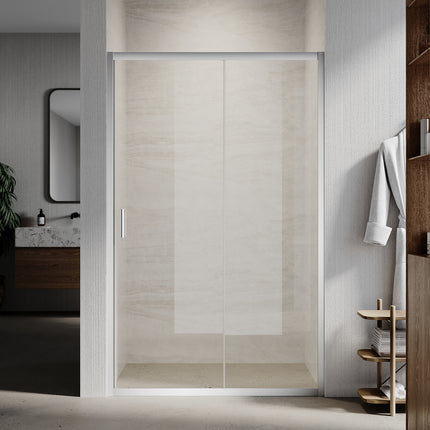 Portes de douche Porte coulissante avec cadre en aluminium, taille 100-170cm hauter 185cm