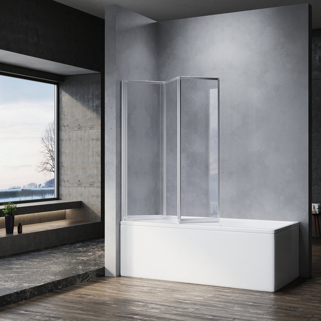 Paroi de douche pour baignoire Rehausse de baignoire en 3 parties pliable 130x140cm - SIRHONA