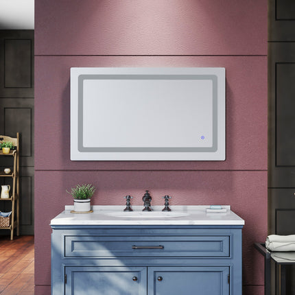 SIRHONA LED Miroir de salle de Anti-buée Avec prise rasoir lnterrupteur tactile 1000 x 600 x 35mm - SIRHONA