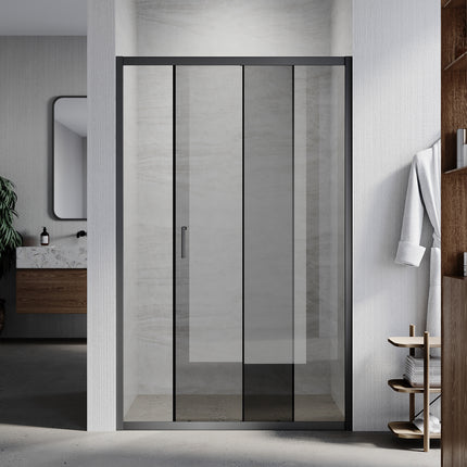 Portes de douche Paroi de douche coulissante avec cadre noir, taille 100/110/120cm hauter 185cm - SIRHONA