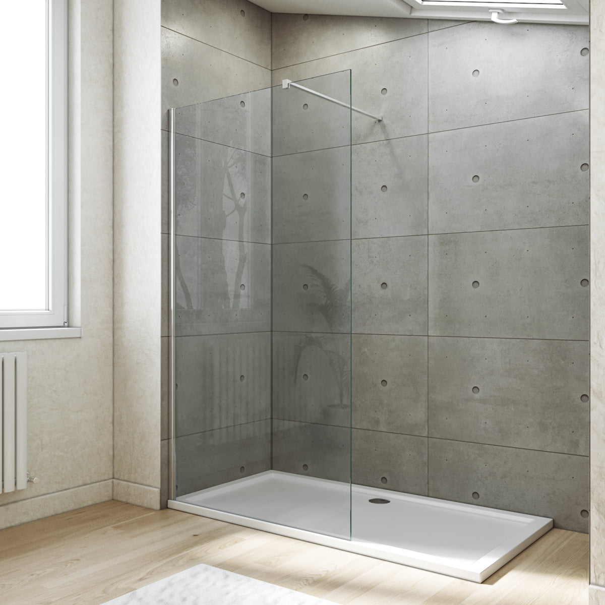 SIRHONA Paroi de douche italienne 70-120 cm x 200 cm, 8 mm verre Nano transparent - SIRHONA