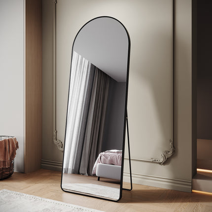 SIRHONA Miroir sur Pied, Noir voûté avec Support 1600x600x30mm - SIRHONA