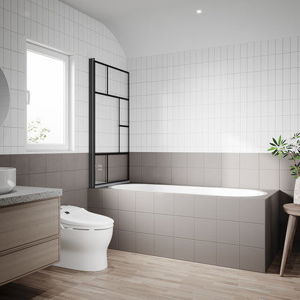 Panneau de baignoire noir pliable 80x140cm NANO verre ESG 6mm - SIRHONA