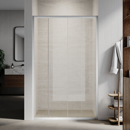 Portes de douche Porte coulissante avec cadre en aluminium, taille 100-170cm hauter 185cm