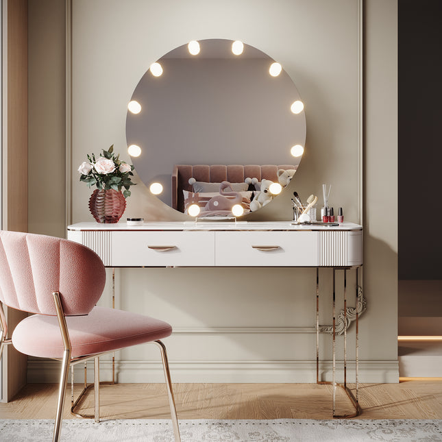 SIRHONA Miroir de maquillage LED, Miroir sur pied avec fonction mémoire 800 x 800 x 35mm - SIRHONA