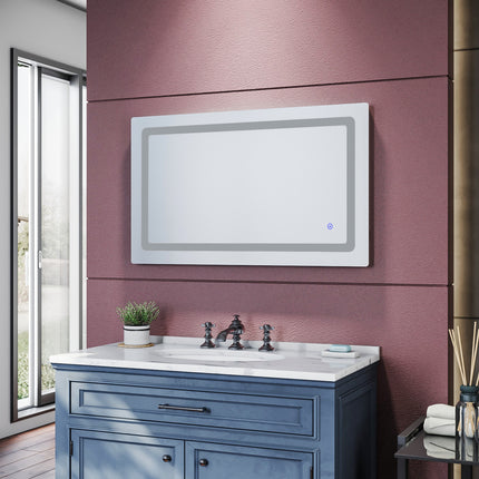 SIRHONA LED Miroir de salle de Anti-buée Avec prise rasoir lnterrupteur tactile 1000 x 600 x 35mm - SIRHONA