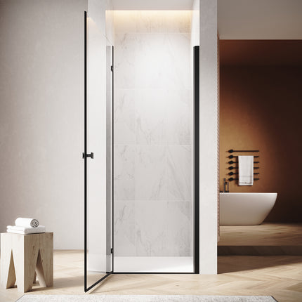 Portes de douche battantes, verre de sécurité trempé 80/90/100 x 195 cm sans cadre - SIRHONA