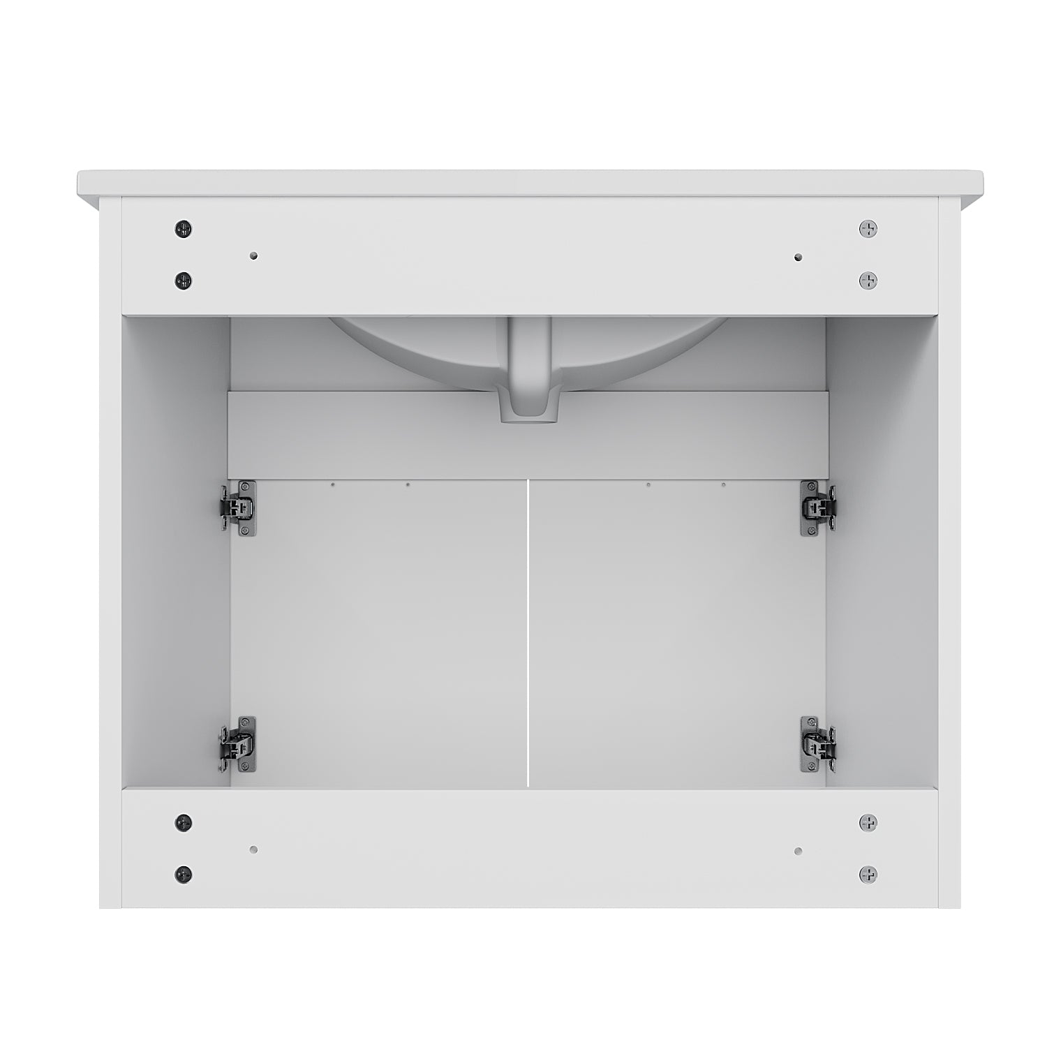 SIRHONA Combinaison meuble-lavabo pour petit espace, ensemble moderne de meubles suspendus avec plan vasque en résine Blanc - SIRHONA