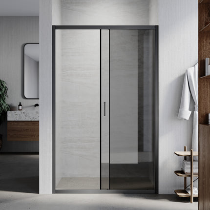 Portes de douche Paroi de douche coulissante avec cadre noir, taille 100/110/120cm hauter 185cm - SIRHONA