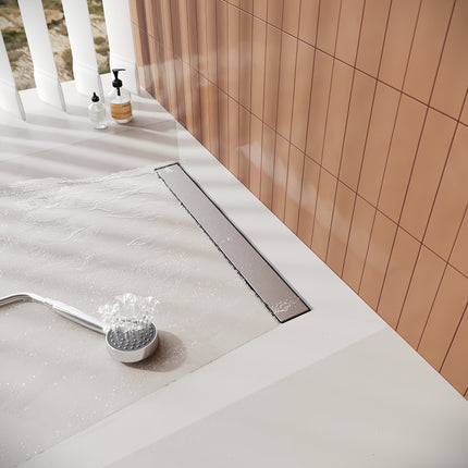 Paroi de douche Accessoires Drain de sol à l'italienne Double face Acier inoxydable 304 brossé Tailles disponibles 40-80 cm - SIRHONA