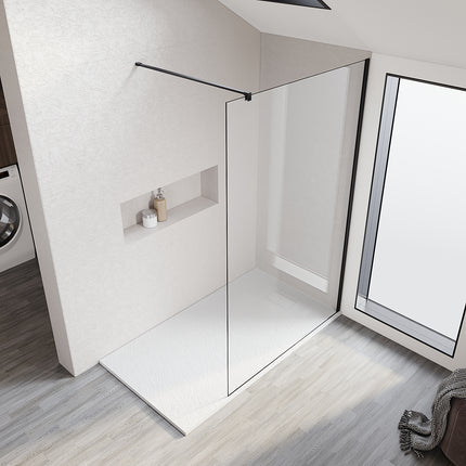 Paroi de douche à l'italienne 10 mm Nano ESG Cabine de douche  120x200 cm Noir - SIRHONA