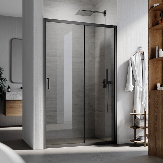 Portes de douche Paroi de douche coulissante avec cadre noir, taille 100/110/120cm hauter 185cm - SIRHONA