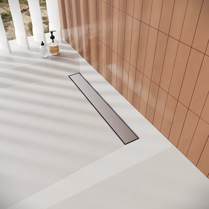 Paroi de douche Accessoires Drain de sol à l'italienne Double face Acier inoxydable 304 brossé Tailles disponibles 40-80 cm - SIRHONA