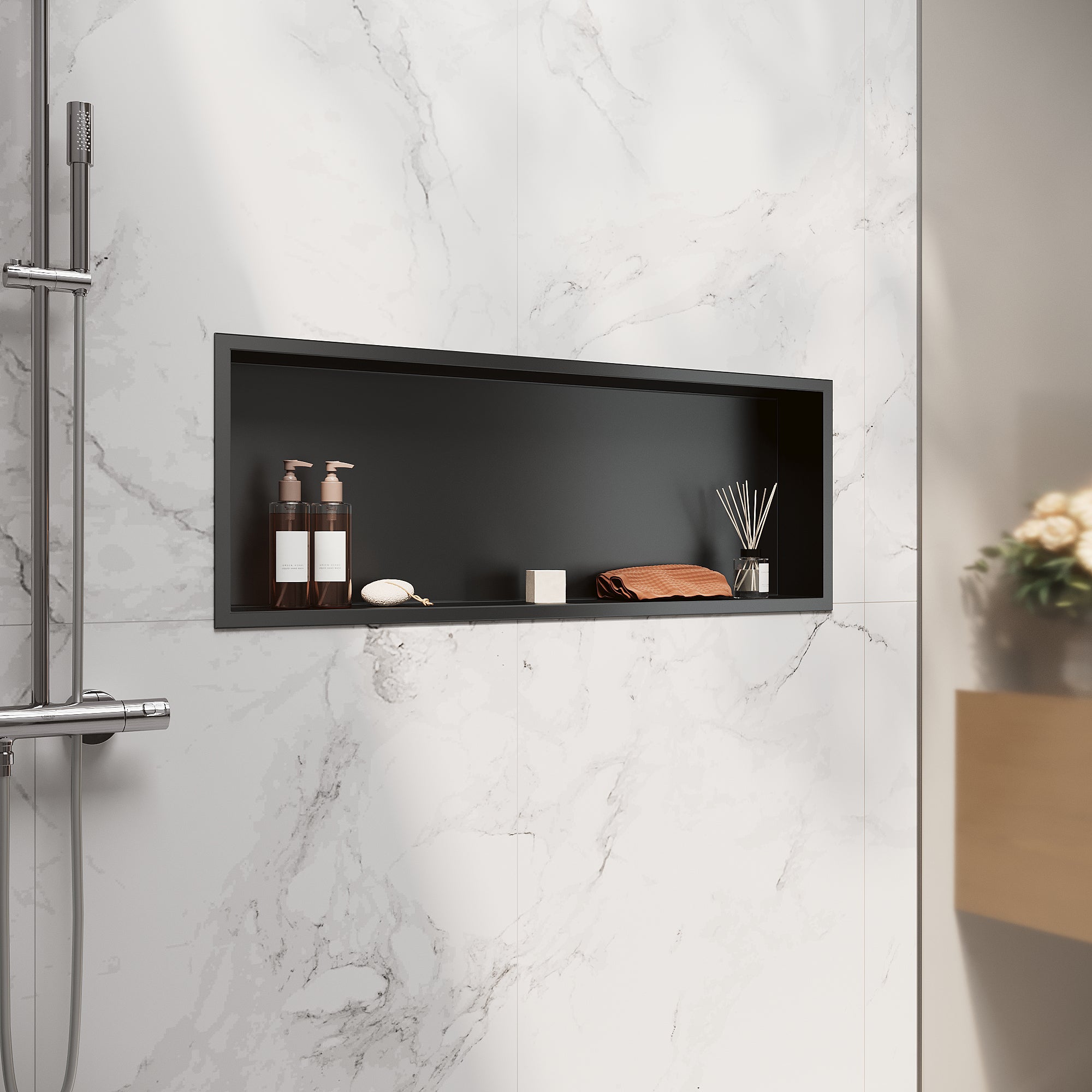 akuaplus Niche de Douche D'akuaplus, 12 po x 24 po, Fait D'acier Inoxydable, Fini Bross Av... | Home Depot Canada akuaplus Niche de Douche D'akuaplus, 12 po x 24 po, Fait D'acier Inoxydable, Fini Bross Av... | Home Depot Canada