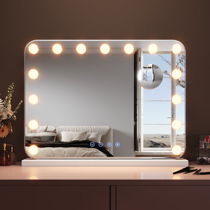 SIRHONA Maquillage 58x43cm avec lumière RGB et haut-parleur Bluetooth Miroir Hollywood LED 3 couleurs Luminosité - SIRHONA