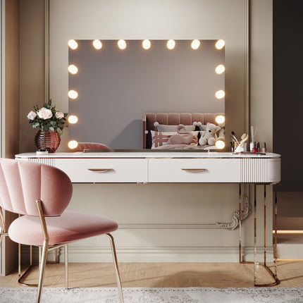 SIRHONA Miroir de maquillage LED, mural ou de table, 1000 x 700 x 35mm - SIRHONA