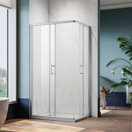 Paroi de douche, accès d'angle double porte coulissante, cabine de douche taille 70-90cm hauteur 195cm - SIRHONA
