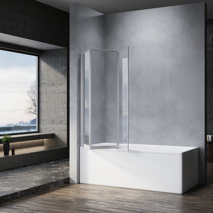 Paroi de douche pour baignoire Rehausse de baignoire en 3 parties pliable 130x140cm - SIRHONA