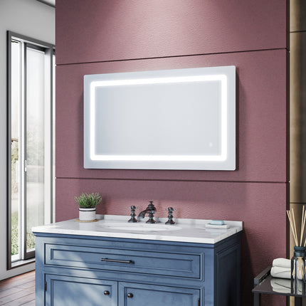 SIRHONA LED Miroir de salle de Anti-buée Avec prise rasoir lnterrupteur tactile 1000 x 600 x 35mm - SIRHONA