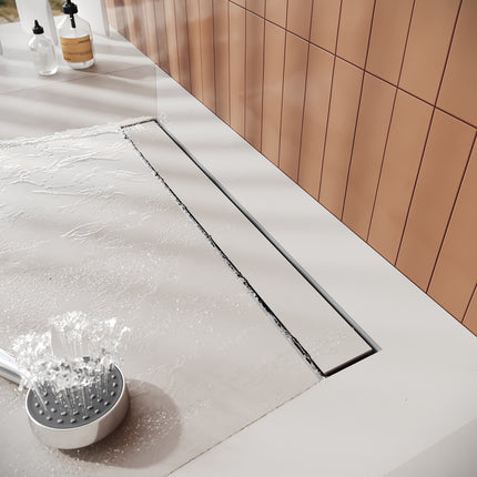 Paroi de douche Accessoires Drain de sol à l'italienne Double face Acier inoxydable 304 brossé Tailles disponibles 40-80 cm - SIRHONA