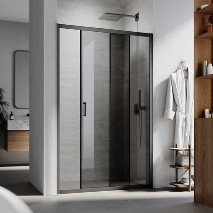 Portes de douche Paroi de douche coulissante avec cadre noir, taille 100/110/120cm hauter 185cm - SIRHONA