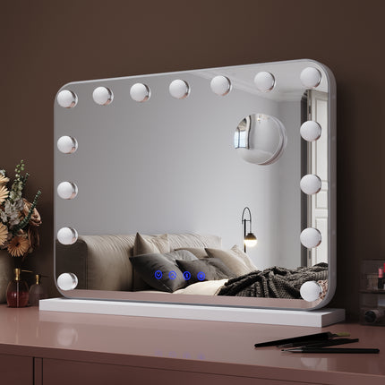 SIRHONA Maquillage 58x43cm avec lumière RGB et haut-parleur Bluetooth Miroir Hollywood LED 3 couleurs Luminosité - SIRHONA