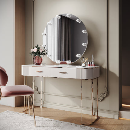 SIRHONA Miroir de maquillage LED, Miroir sur pied avec fonction mémoire 800 x 800 x 35mm - SIRHONA