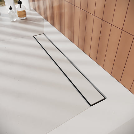 Paroi de douche Accessoires Drain de sol à l'italienne Double face Acier inoxydable 304 brossé Tailles disponibles 40-80 cm - SIRHONA