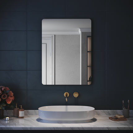 SIRHONA Miroir LED Salle de Bain 80x60cm Miroir Lumineux Salle de Bain avec Eclairage Intégré Anti-buée - SIRHONA
