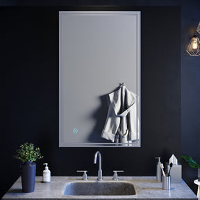 SIRHONA Miroir LED Salle de Bain avec éclairage, Miroir Lumineux Salle de Bain Anti-buée,100x60cm - SIRHONA