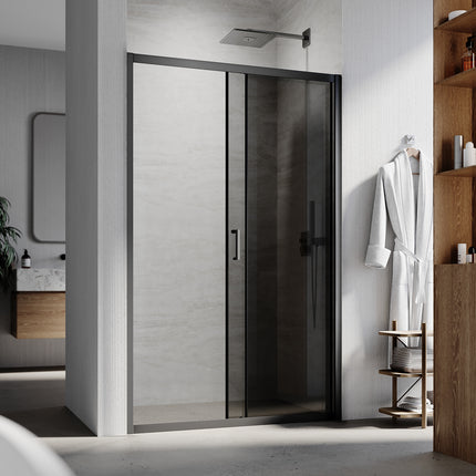 Portes de douche Paroi de douche coulissante avec cadre noir, taille 100/110/120cm hauter 185cm - SIRHONA