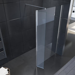 SIRHONA Paroi de Douche Noir 120x200cm, Walk-in Panneau Fixe Noir, Porte de Douche avec Verre Trempé de Sécurité Nano 8 mm, Verre Facile à Nettoyer - SIRHONA