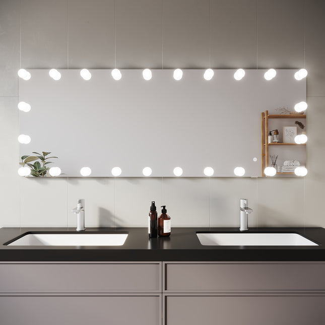 SIRHONA Miroir sur pied LED miroir pleine longueur 1600 x 600 x 35 mm - SIRHONA