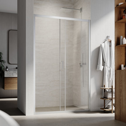Portes de douche Porte coulissante avec cadre en aluminium, taille 100-170cm hauter 185cm