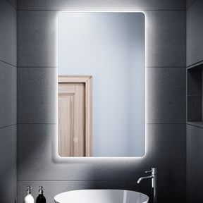 SIRHONA Miroir LED Miroir de salle de bain avec éclairage Interrupteur tactile 100x60cm - SIRHONA