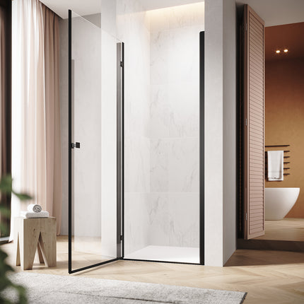 Portes de douche battantes, verre de sécurité trempé 80/90/100 x 195 cm sans cadre - SIRHONA