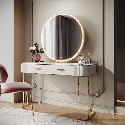 SIRHONA Miroir de maquillage LED, mural ou de table, 800 x 800 x 35mm - SIRHONA