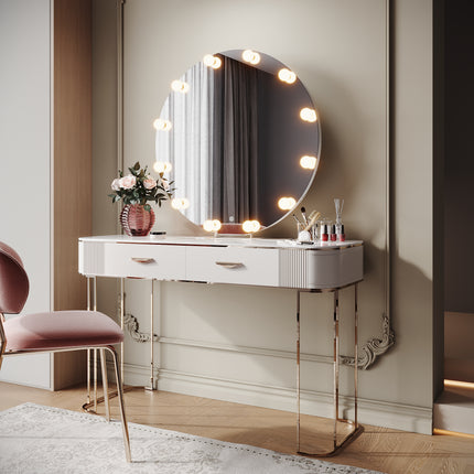 SIRHONA Miroir de maquillage LED, Miroir sur pied avec fonction mémoire 800 x 800 x 35mm - SIRHONA