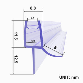 SIRHONA Incurvé Joint de Porte de DoucheJoint de douche en PVC Protection étanche verre 5-6mm Joint de douche 70-120cm - SIRHONA