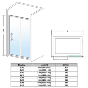 SIRHONA Cabine de douche à porte coulissante - SIRHONA