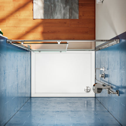 SIRHONA Porte de Douche Coulissante, 100-170cm  x 185cm, 5mm verre trempé, installation En Niche - SIRHONA