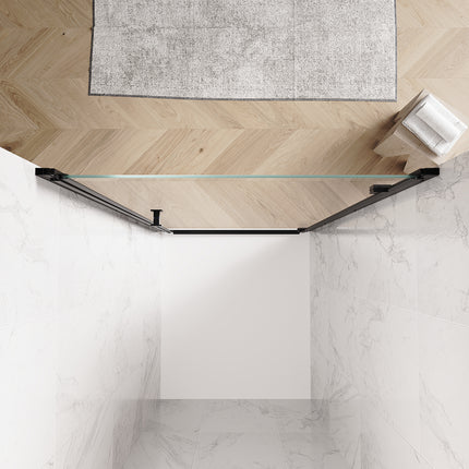 Portes de douche battantes, verre de sécurité trempé 80/90/100 x 195 cm sans cadre - SIRHONA