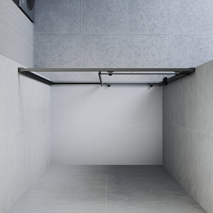 Portes de douche Porte coulissante avec cadre en aluminium, taille 100/110/120cm hauter 185cm noir
