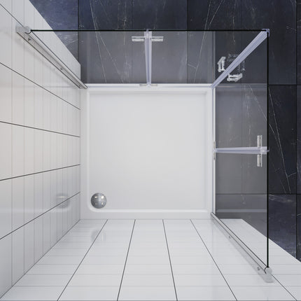 Cabine de douche accès d'angle avec porte bi-pliage 180º NANO verre hauteur 195cm - SIRHONA