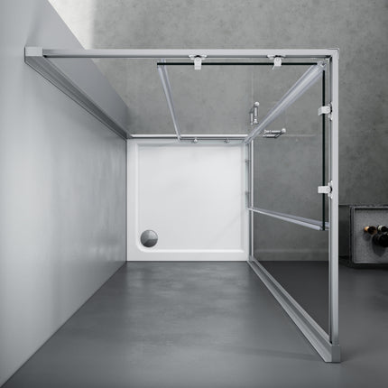 Cabine de douche accès d'angle 70-120cm Hauteur 185cm/195cm - SIRHONA